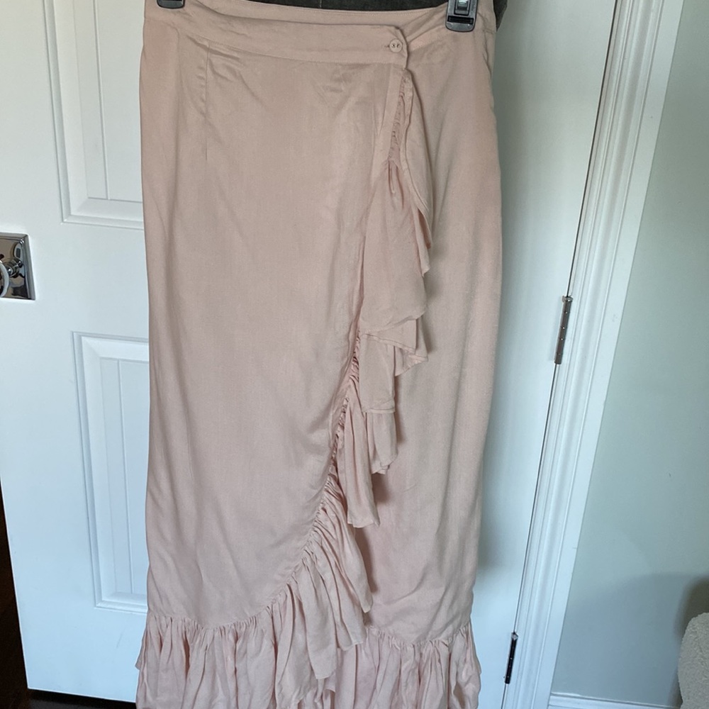 Super Cute Blush Pink Ruffle Wrap Skirt